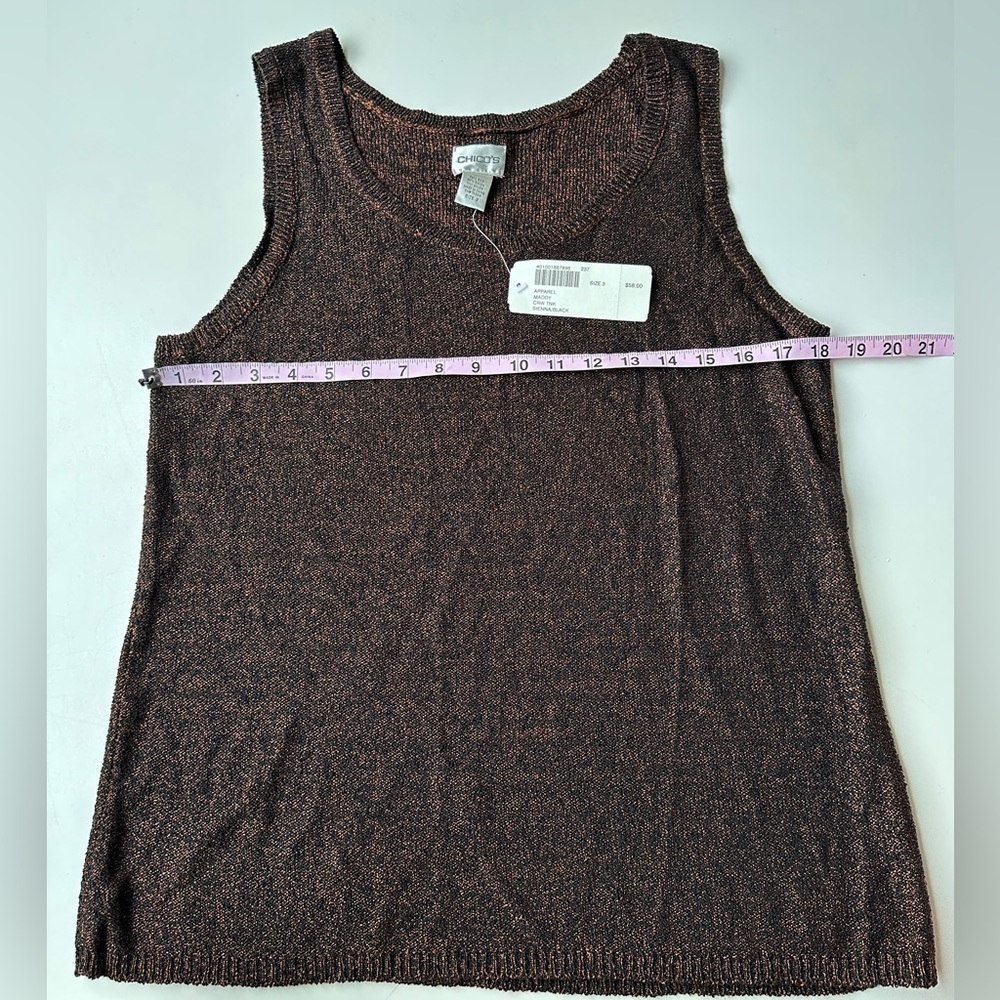 NWT Chico’s Black Orange Silk Blend Sleeveless Sweater Maddy Size 3 (US XL) $58 - Picture 7 of 8